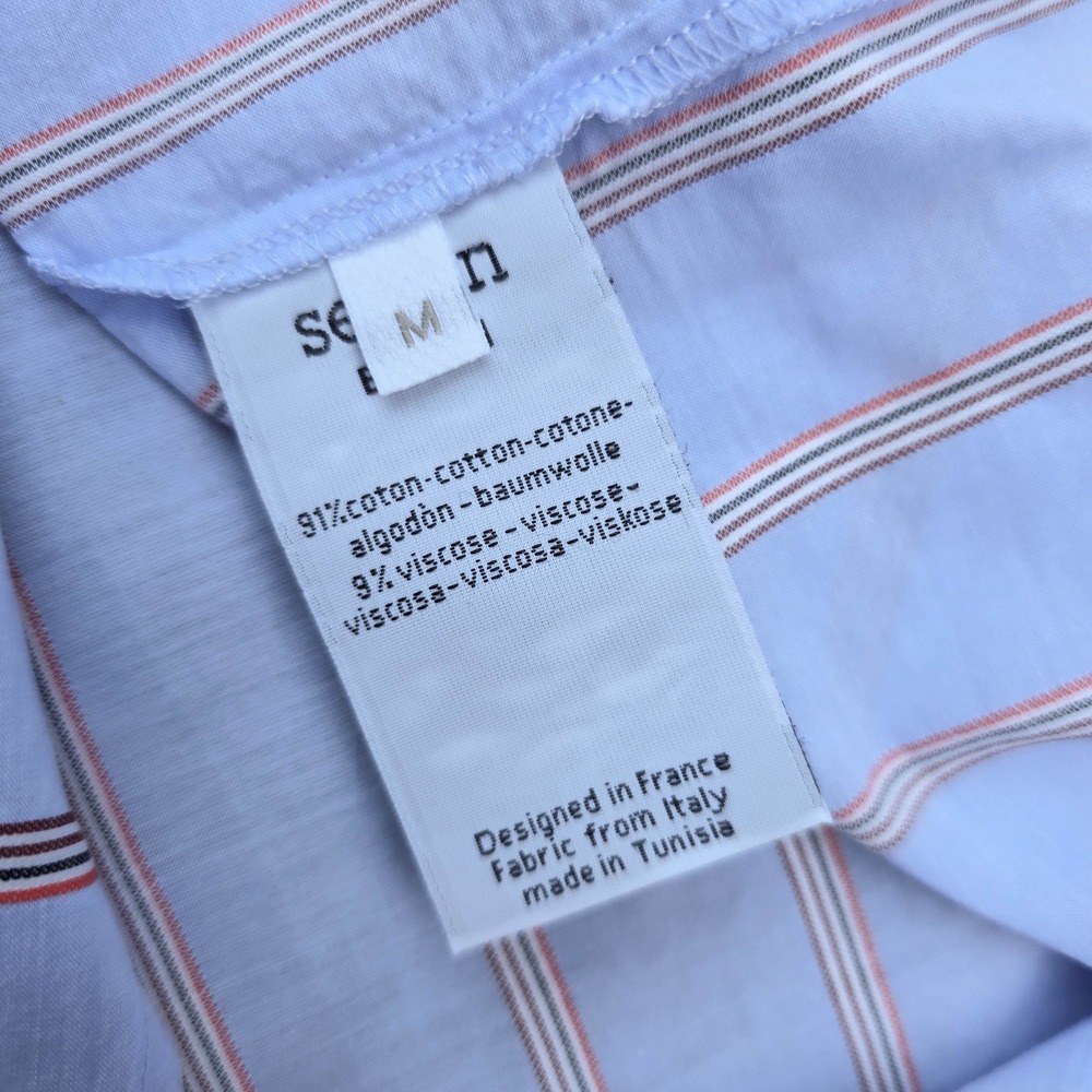 Sessun Botan Blue Stripe Button Up Shirt Womens M Relaxed French Minimalist - Picture 7 of 9